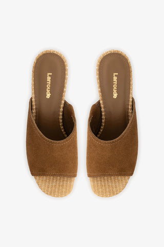 Dolly Low Mule Russet Suede Sandal Larroudé