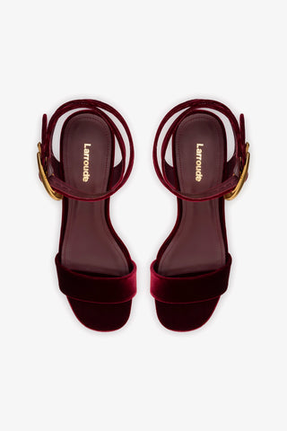 Dolly Verona Low Sandal In Wine Velvet
