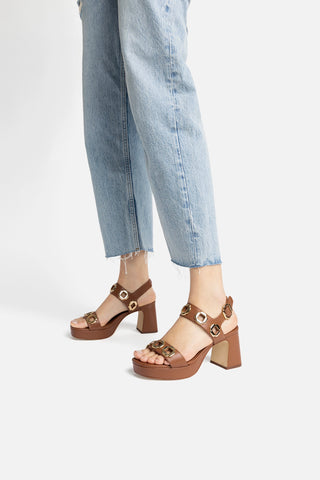 Milan Dolly Low In Caramel Leather