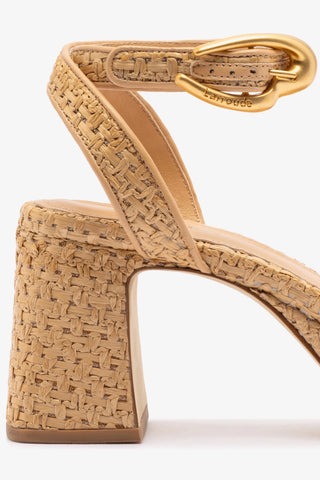 Dolly Verona Low Sandal In Natural Raffia and Beige Leather