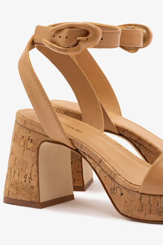 Dolly Verona Low Sandal In Tan Leather and Natural Cork