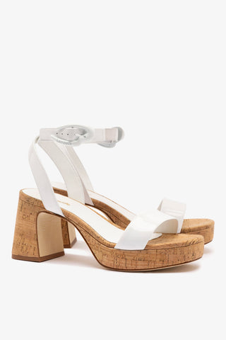 Dolly Verona Low Sandal White Patent Sandal Larroudé