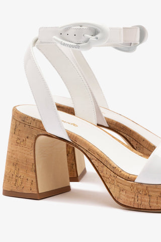 Dolly Verona Low Sandal In White Patent Leather and Natural Cork