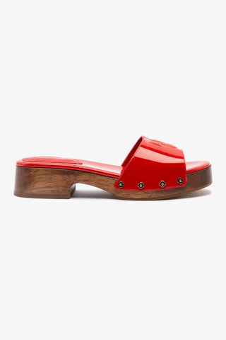 Zuzi Mule In Scarlet Patent Leather