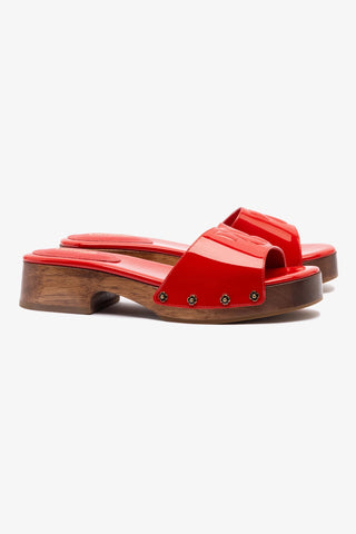 Zuzi Mule In Scarlet Patent Leather