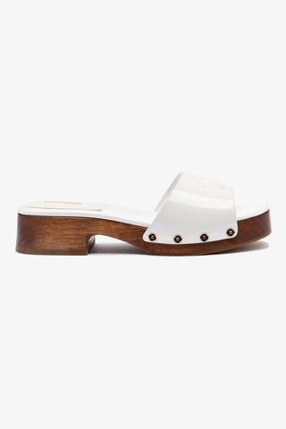 Zuzi Mule In White Patent Leather