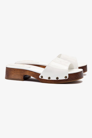 Zuzi Mule In White Patent Leather