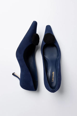 Carine Low Pump Indigo Leather — Larroudé