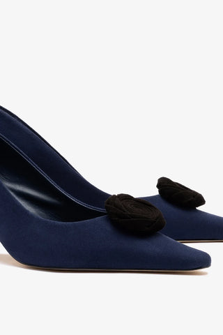 Carine Low Pump Indigo Leather — Larroudé
