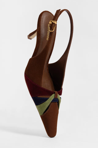 Kirstin Pump Burnt Umber Suede Pump Larroudé