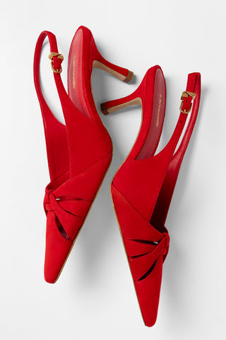Kirstin Pump Scarlet Suede Pump Larroudé