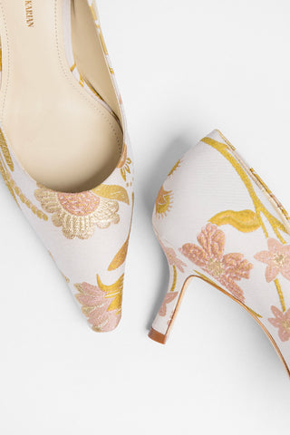 Larroudé by Markarian: Pump Mist Floral Brocade Pump Larroudé