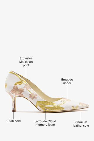Larroudé by Markarian: Pump Mist Floral Brocade Pump Larroudé x Markarian