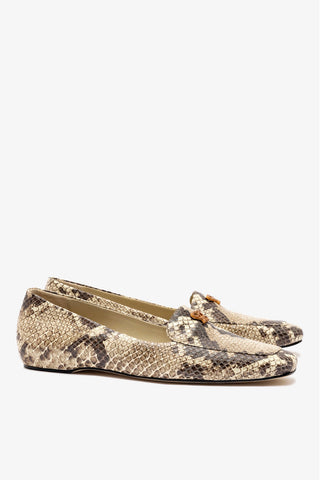 Larroudé x CPPXO Loafer In Neutral Snake Leather