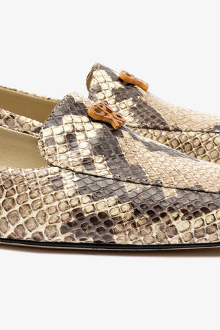 Larroudé x CPPXO Loafer In Neutral Snake Leather