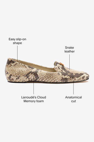 Larroudé x CPPXO Loafer In Neutral Snake Leather