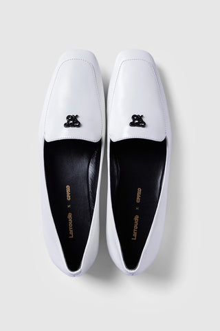 Larroudé x CPPXO Loafer In White Leather
