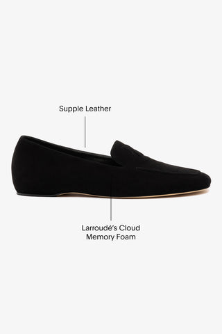 Penny Loafer Black Suede Loafer Larroudé