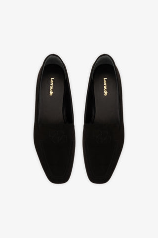 Penny Loafer Black Suede Loafer Larroudé