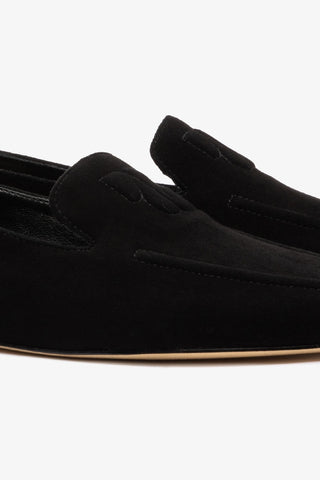 Penny Loafer Black Suede Loafer Larroudé