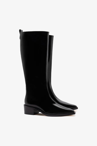 Florencia Boot In Black Box Leather Boot Larroudé