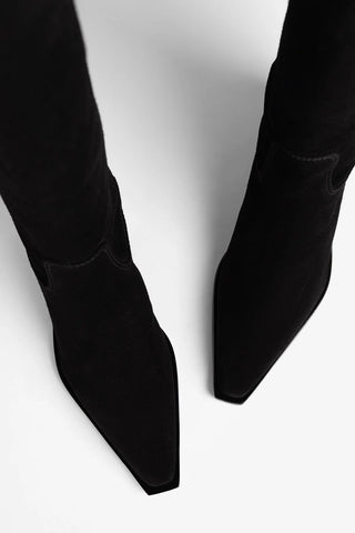 Florencia Boot Black Suede Boot Larroudé