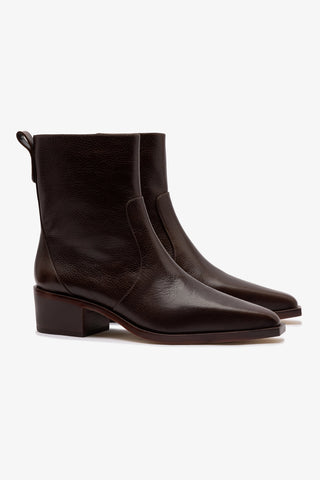 Florencia Low Boot In Brown Leather