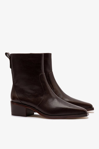 Florencia Low Boot In Brown Leather Boot Larroudé
