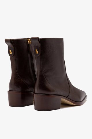 Florencia Low Boot In Brown Leather Boot Larroudé