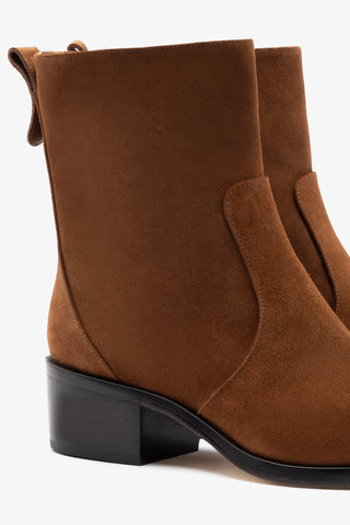 Florencia Low Boot In Burnt Umber Suede