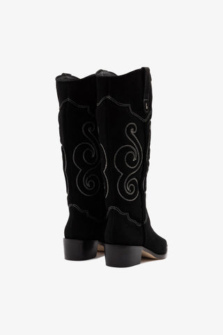 Paloma Boot In Black Suede Boot Larroudé