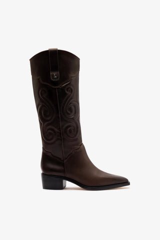 Paloma Boot In Brown Shadow Leather