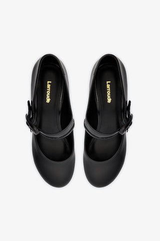 Verona Flatform In Black Box Leather