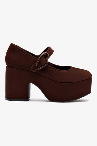 Verona Flatform In Brown Suede