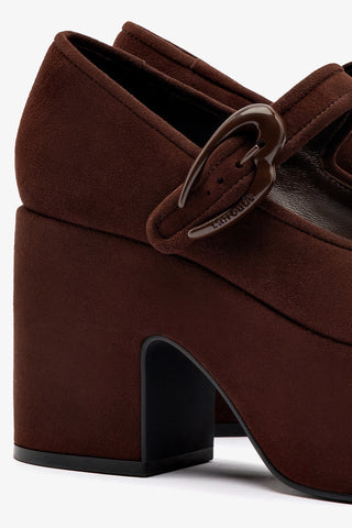 Verona Flatform In Brown Suede