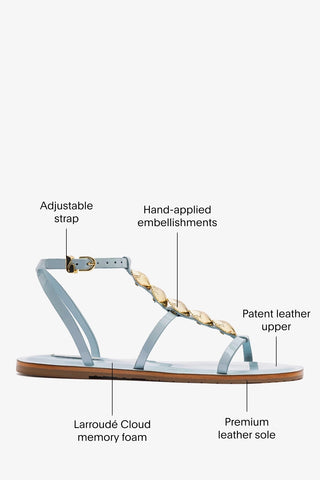 Coquile Flat Sandal Maya Patent Leather Sandal Larroudé