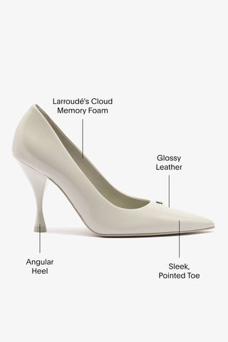 Stone Pump In Gray Box Leather Pump Larroudé