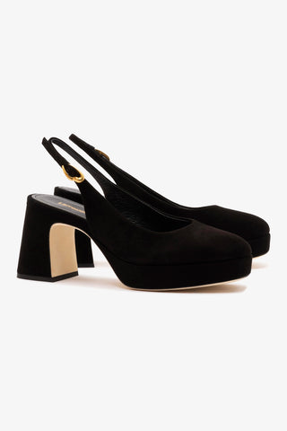 Ariana Low In Black Leather Pump Larroudé