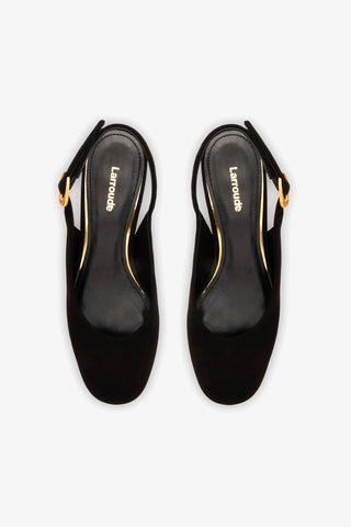 Ariana Low In Black Leather Pump Larroudé