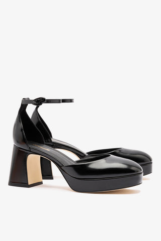 Ari Verona Low Pump In Black Box Leather Pump Larroudé