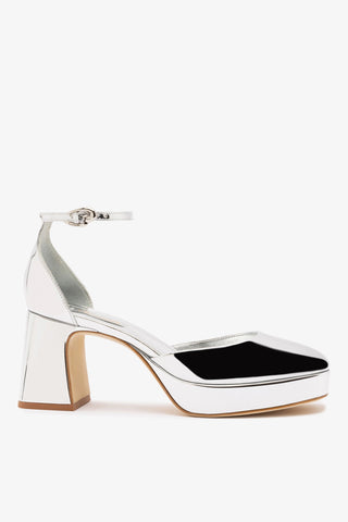 Ari Verona Low Pump In Silver Specchio Pump Larroudé