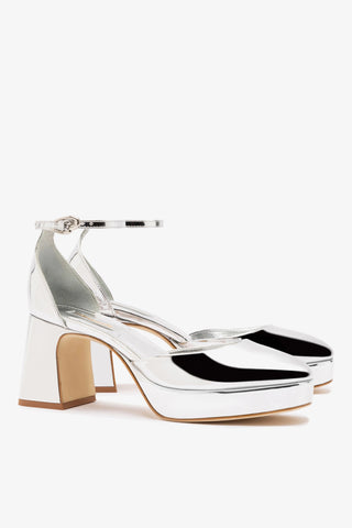 Ari Verona Low Pump In Silver Specchio Pump Larroudé