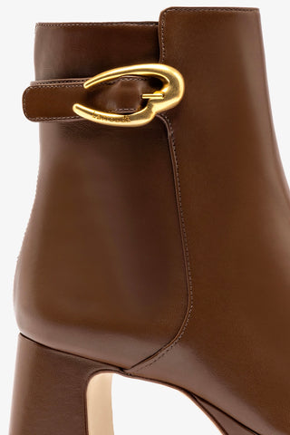 Dolly Verona Low Boot In Burnt Umber Leather