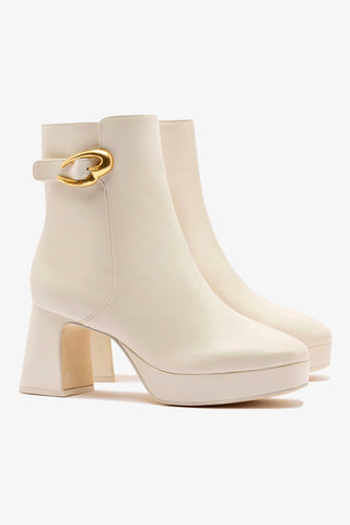 Dolly Verona Low Boot In Ivory Leather