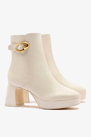 Dolly Verona Low Boot In Ivory Leather Boot Larroudé