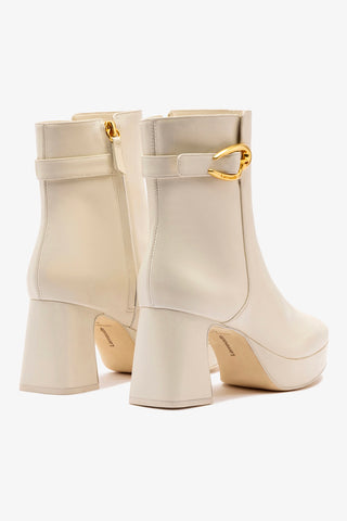 Dolly Verona Low Boot In Ivory Leather