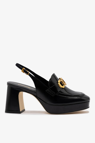Harrington Loafer Low In Black Box Leather Pump Larroudé