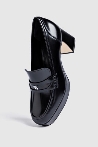 Suki Platform In Black Box Leather