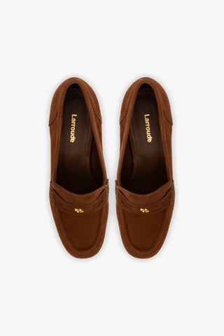 Suki Platform In Burnt Umber Suede