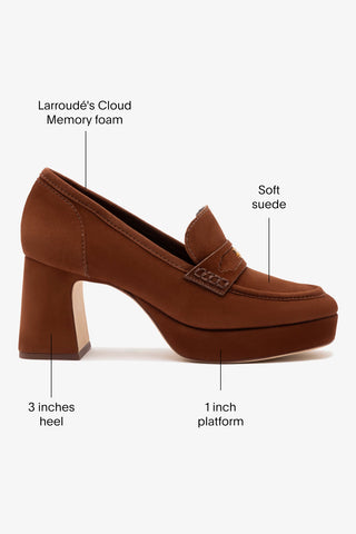 Suki Platform In Burnt Umber Suede